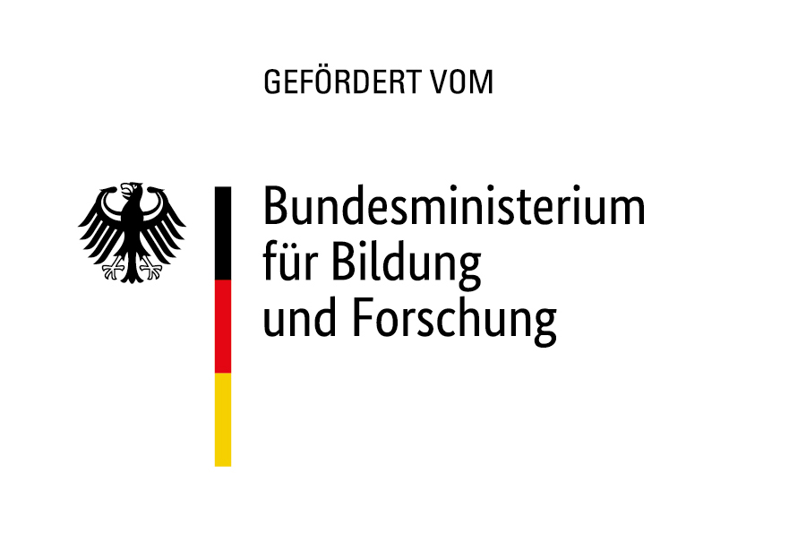 Logo of the German Federal Ministry of Education and Research. Above the logo, there is a text which says "sponsored by".