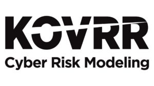 Logo of the company "KOVRR". Underneath it says "Cyber Risk Modeling". Everything is black.